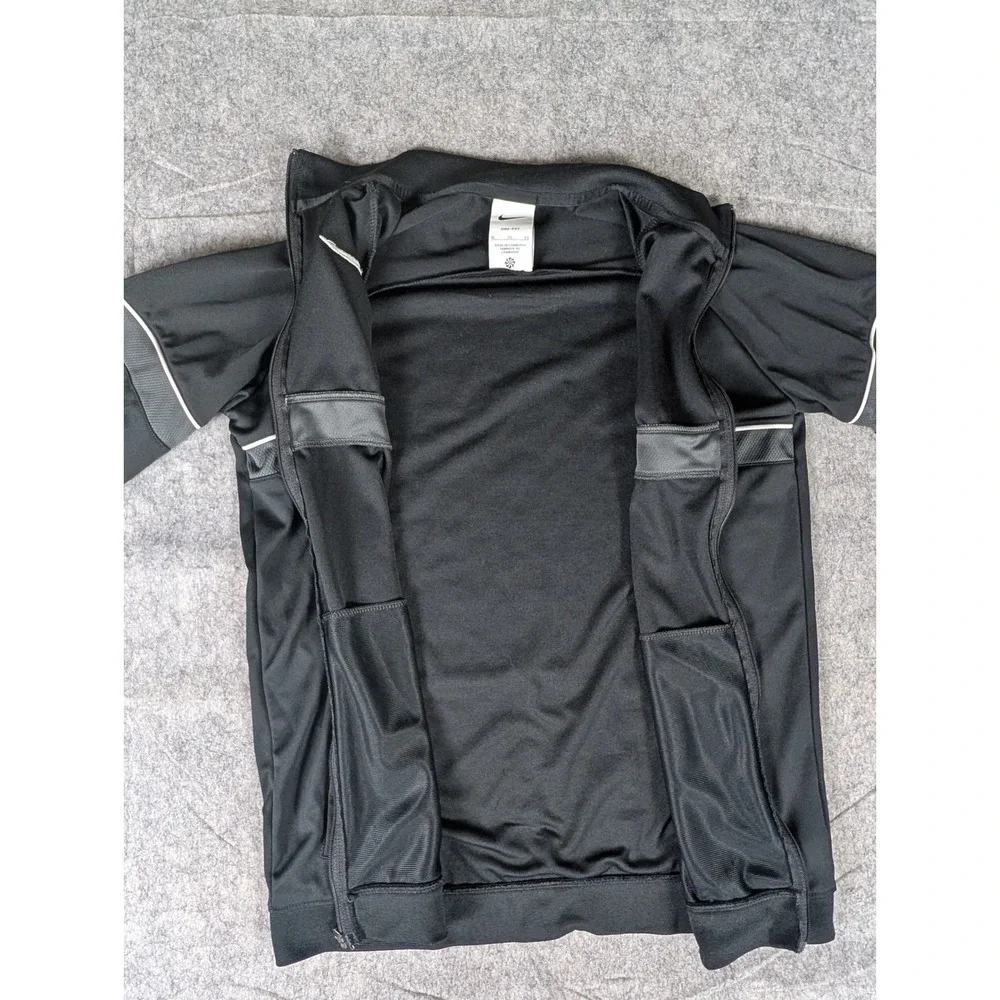 Nike Kids Dri-FIT Soccer Track Jacket Black Full Zip Athletic Warm Up CW6131-010